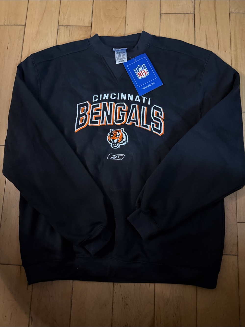 Reebok Cincinnati Bengals Black and Orange Crewneck Sweatshirt